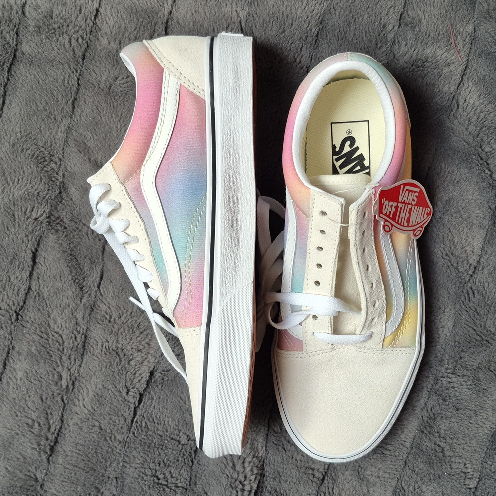 Vans Old Skool Unisex Aura Shift Suede Beige & Pastel Sneakers Size 7M/8.5W! NWT - Picture 15 of 15